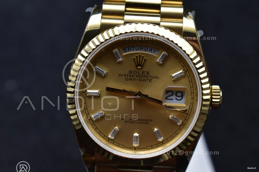 904L Weight) Diamond QF YG vr3255 with V5 Stick President 36 Best Steel Dial Gold DayDate on Bracelet Edition (Gain 0516